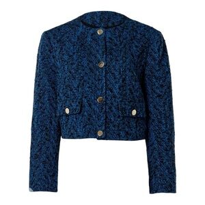 Boss Janoa Jacket Blazer in Blue Black Tweed Size 6